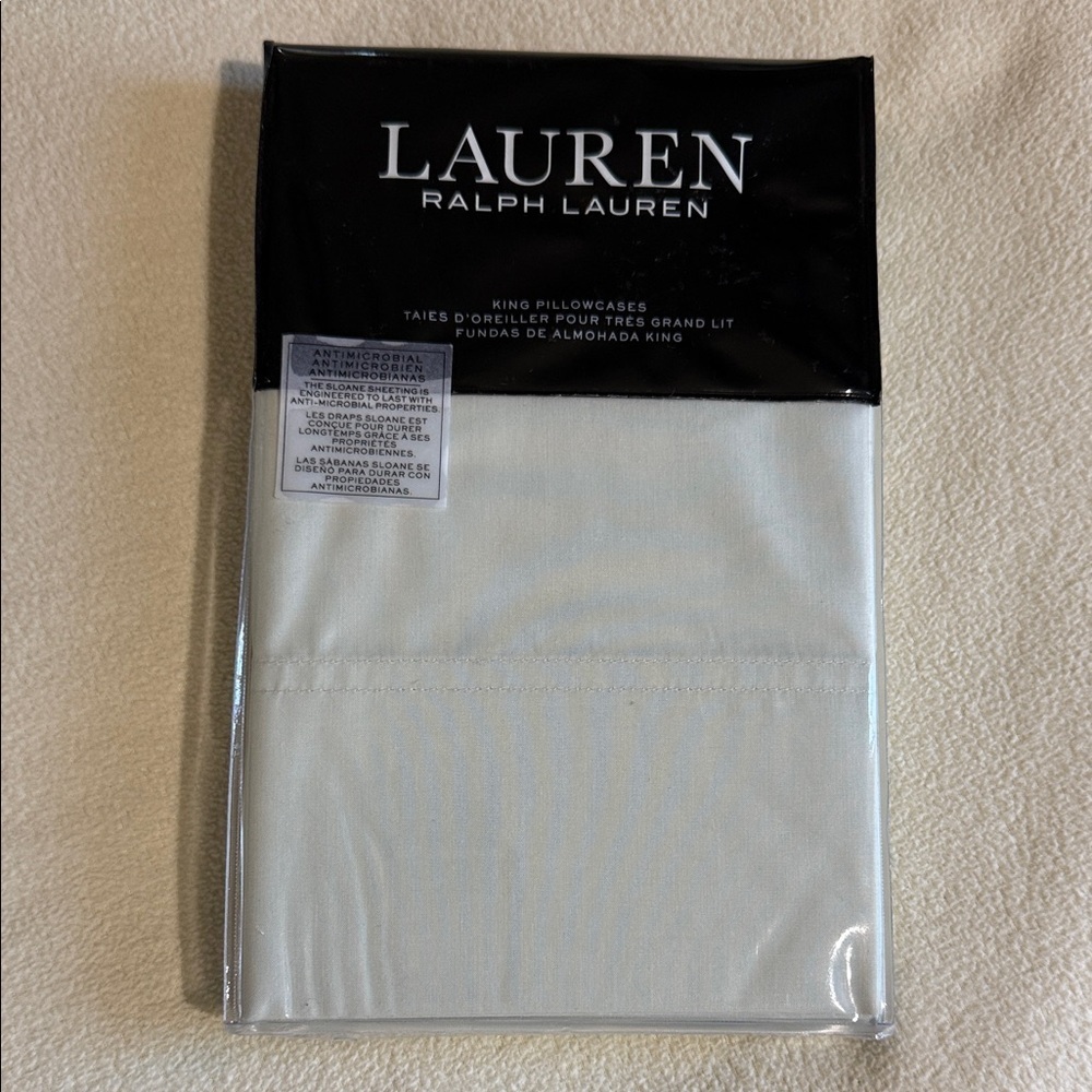 Ralph Lauren Sage king Pillowcases new set of 2 Sloane